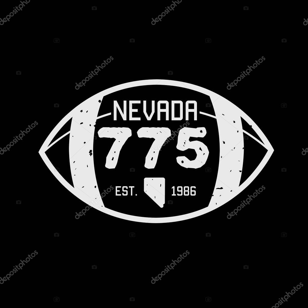 755 Nevada Football With Grunge Style Perfect for Print, Apparel, etc