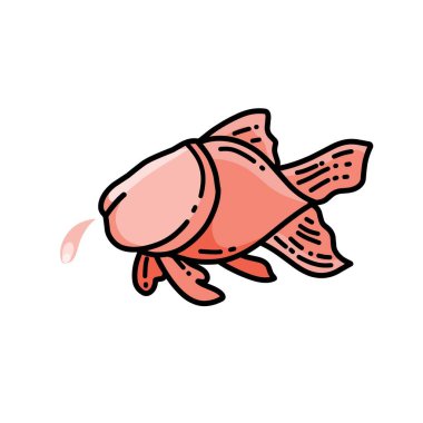 Fish with Dick Shape, Doodle Style