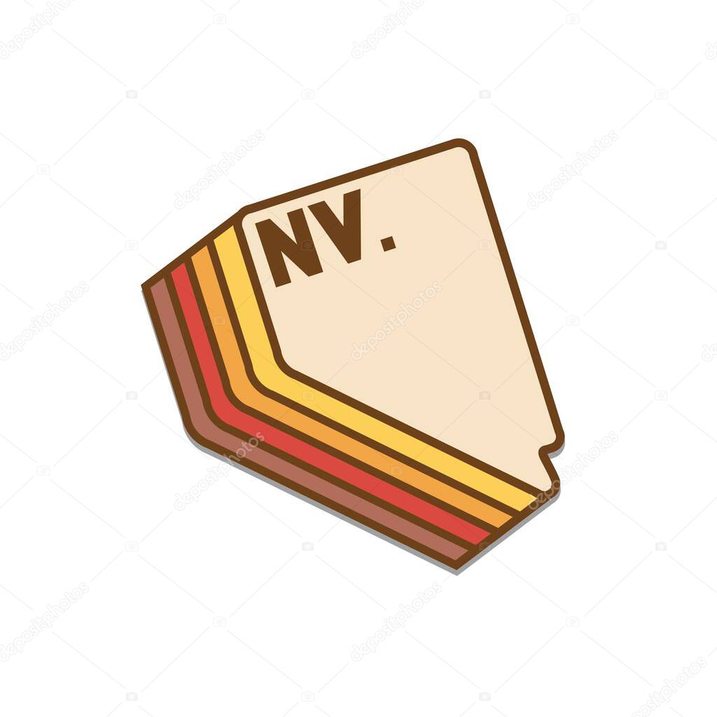 Nevada Map with Simple and Retro Style Perfect for Print, Apparel, etc