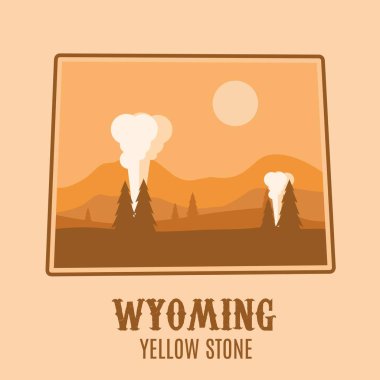 Wyoming 'deki Yellowstone Ulusal Parkı' nın manzarası Yazdırma, Giydirme vs. için mükemmel