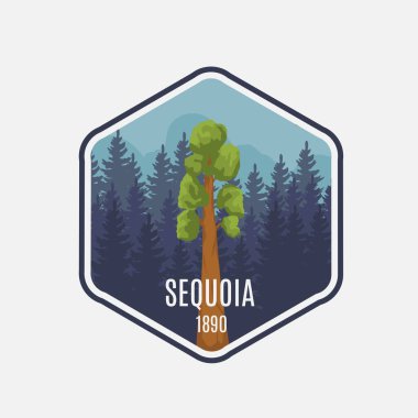 Sequoia Ulusal Parkı Silueti Etiket, Kıyafet vs.