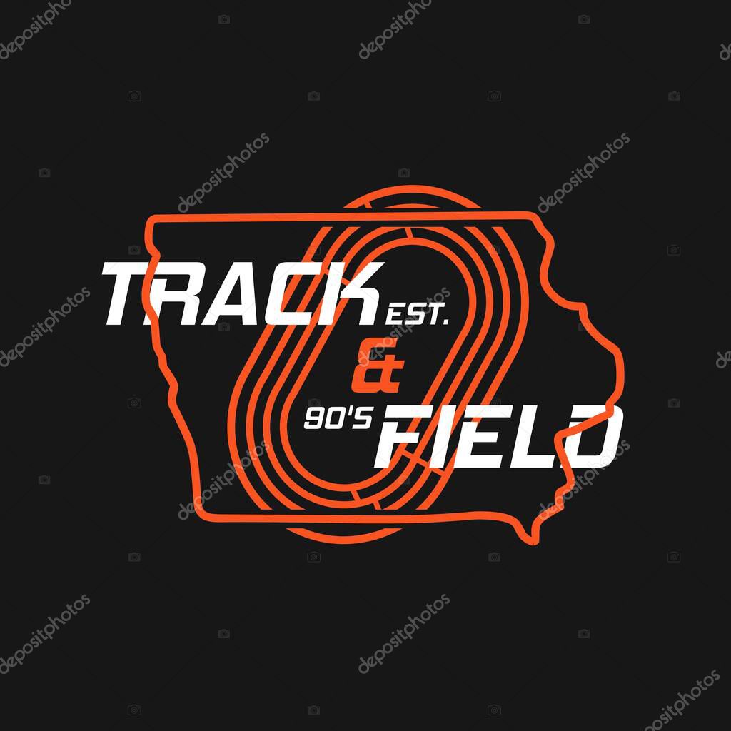 Iowa Track & Field Est. 90's Perfect for Print, Apparel, etc