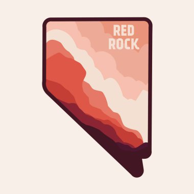  Nevada 'daki Red Rock Ulusal Parkı' nın Basit ve Düz Rozet Tasarımı
