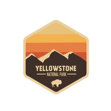 Yellowstone Ulusal Parkı Bison Habitatı Etiket, Giyim vs. için mükemmel