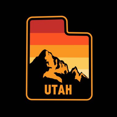 Zion Anıt Silueti Günbatımı Sahnesi Rozet İçin Mükemmel, vs.