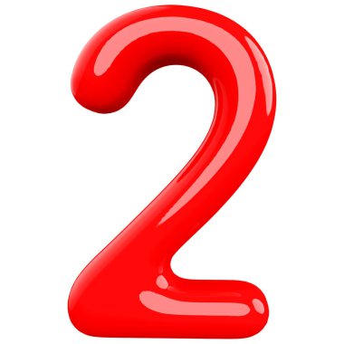 Kırmızı 3 boyutlu 2 numara.