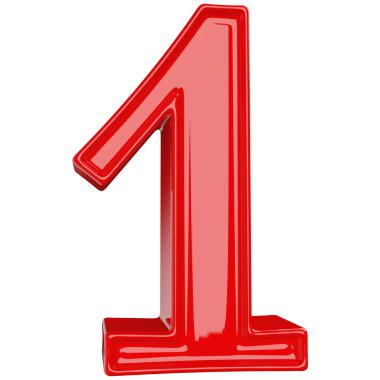 Kırmızı 3D Numara 1