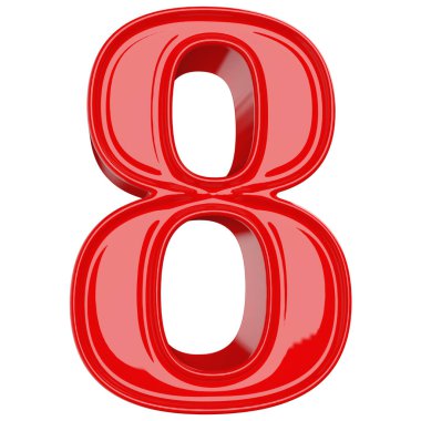 Kırmızı 3 boyutlu 8 numara.