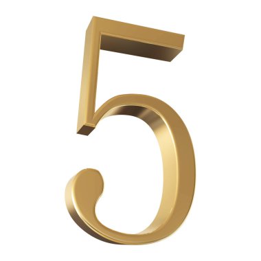 Altın 3D Numara 5
