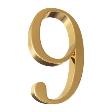 Altın 3D Numara 9