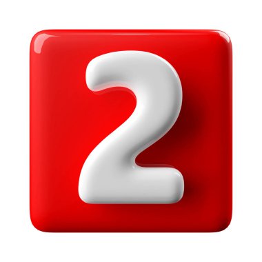 Kırmızı 3 boyutlu 2 numara.