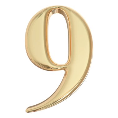 Altın 3D Numara 9