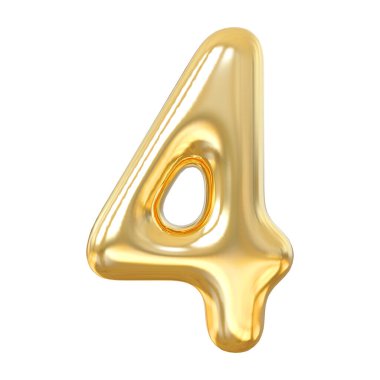 Altın 3D Numara 4