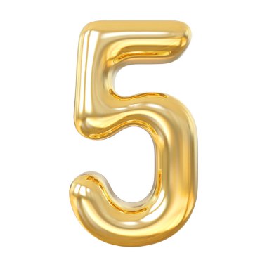 Altın 3D Numara 5