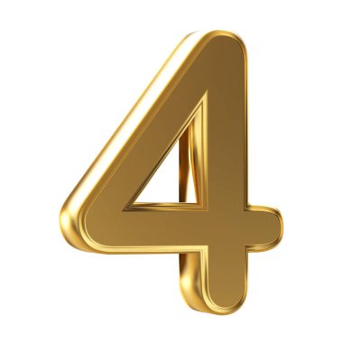 Altın 3D Numara 4
