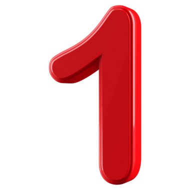 Kırmızı 3D Numara 1