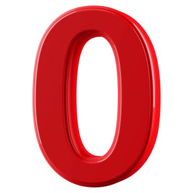 Kırmızı 3d numarası 0