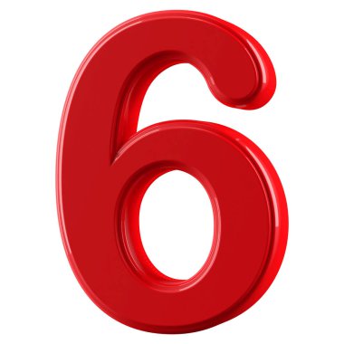 Kırmızı 3 boyutlu 6 numara.