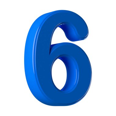 Mavi 3 boyutlu 6 numara.