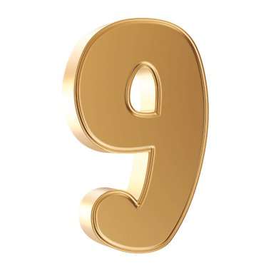Altın 3D Numara 9