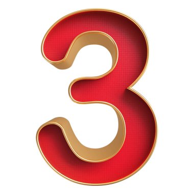 Kırmızı 3D Numara 3