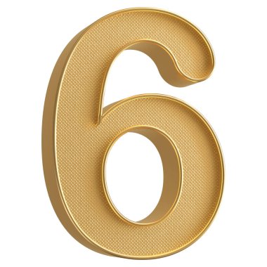 Altın 3D Numara 6