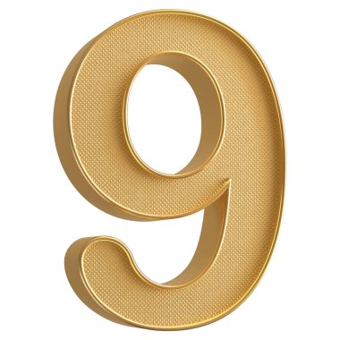 Altın 3D Numara 9