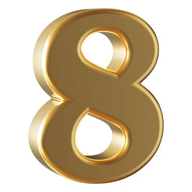 Altın 3D Numara 8