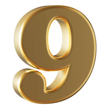 Altın 3D Numara 9