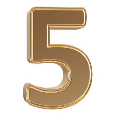 Altın 3D Numara 5