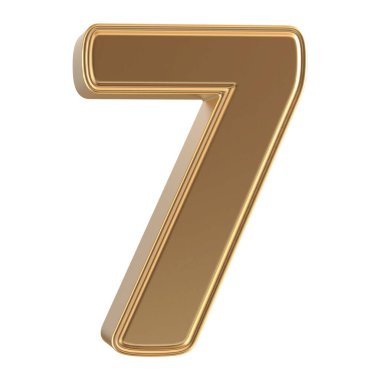 Altın 3D Numara 7