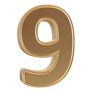 Altın 3D Numara 9