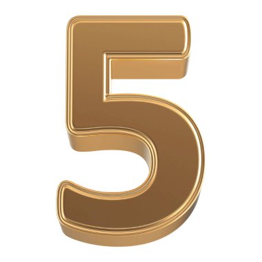 Altın 3D Numara 5