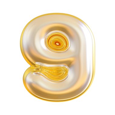 Altın 3D Numara 9