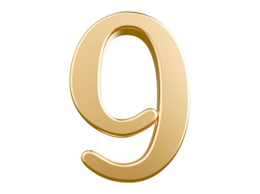 Altın 3D Numara 9
