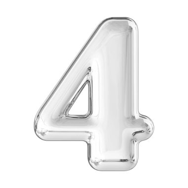 Gümüş 3D Numara 4