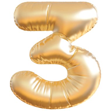 Altın Baloncuk 3D Numara 3