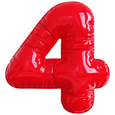 Kırmızı köpük 3 boyutlu 4 numara.