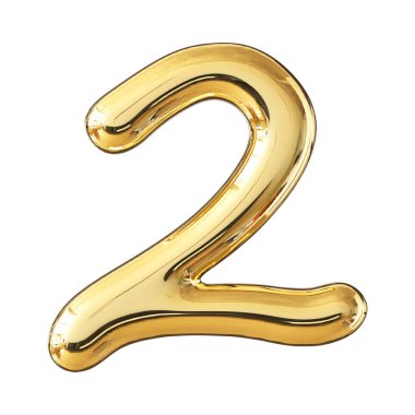 Altın 3D Numara 2