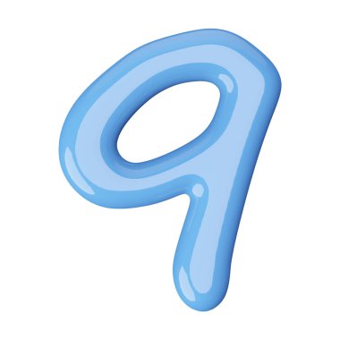 Mavi 3 boyutlu 9 numara.