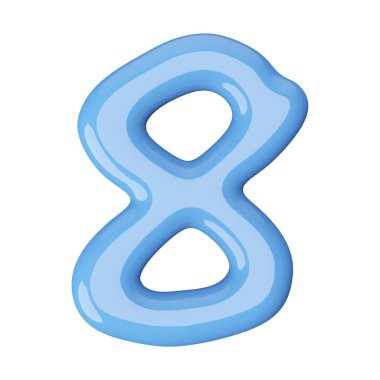 Mavi 3 boyutlu 8 numara.