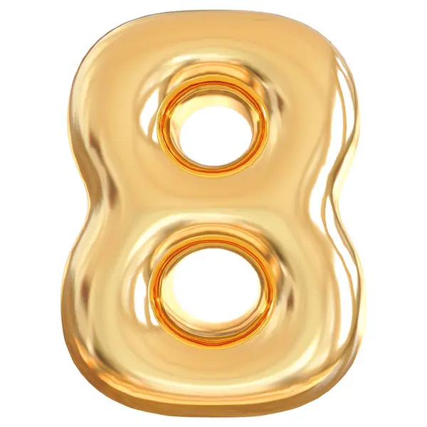 Altın 3D Numara 8