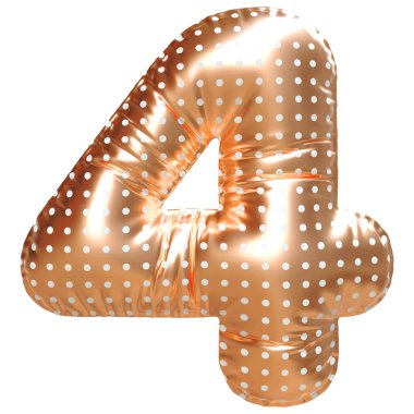 Gül Altın Baloncuğu 3D Numara 4