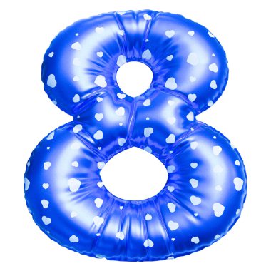 Mavi Kabarcık 3D Numara 8