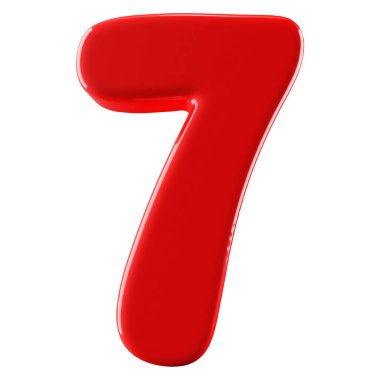 Kırmızı 3 boyutlu 7 numara.