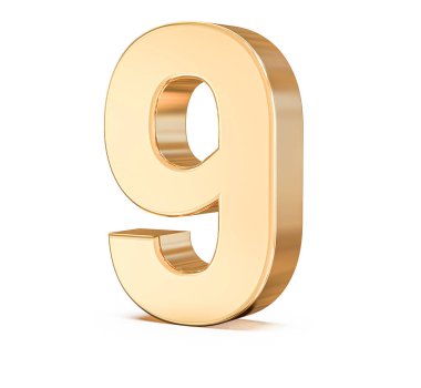 Altın 3D Numara 9