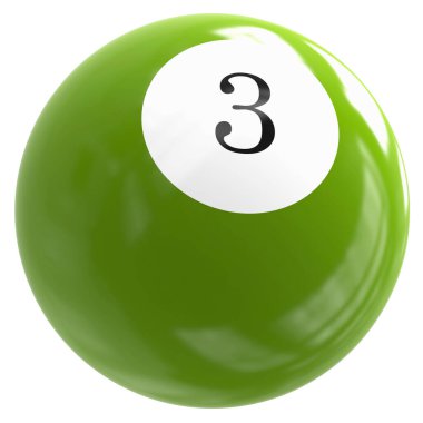 Yeşil Top 3D Numara 3