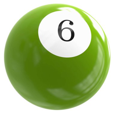 Yeşil Top 3D Numara 6