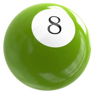 Yeşil Top 3D Numara 8