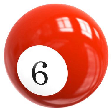 Kırmızı Top 3D Numara 6